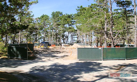 Construction Site Picture with Temp Fence Pebble Beach