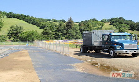 picture of truck with fence