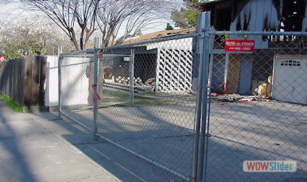 Temp Fence after house fire